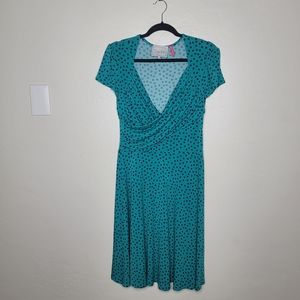 Leota faux wrap polka dot sweetheart dress